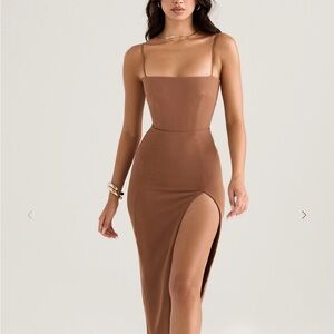 House of CB JAIDA Toast Corset Maxi Dress